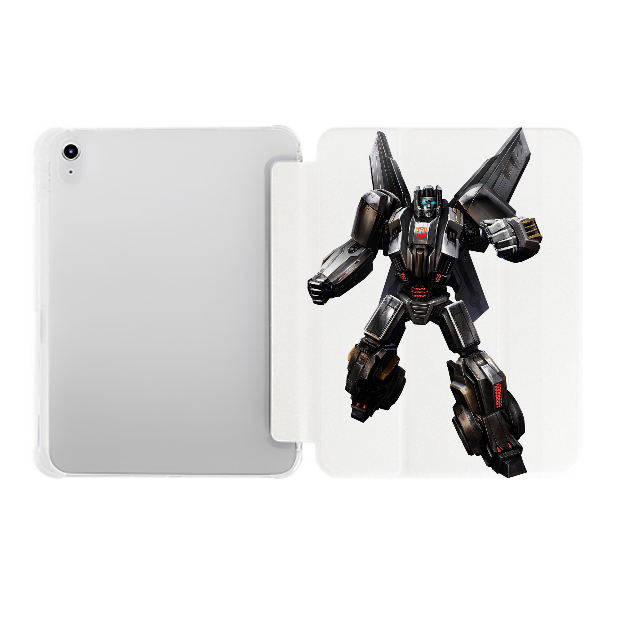 （画像用） Transformers トランスフォーマー IPad ケース ペン収納付き 三つ折りスタンド PUレザー×シリコン 対応機種9.5/10.5/10.9インチ